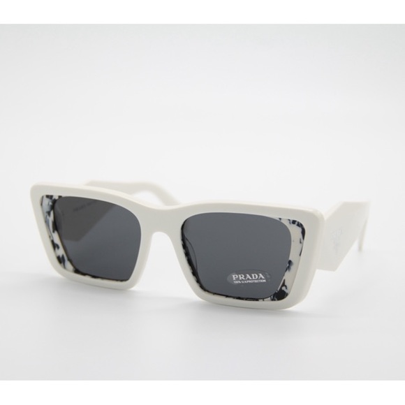 NEW PRADA SPR08Y 02V-5S0 WHITE CAT EYE SUNGLASSES PR 08YS EYEWEAR PRADA PR08YS - Picture 4 of 12